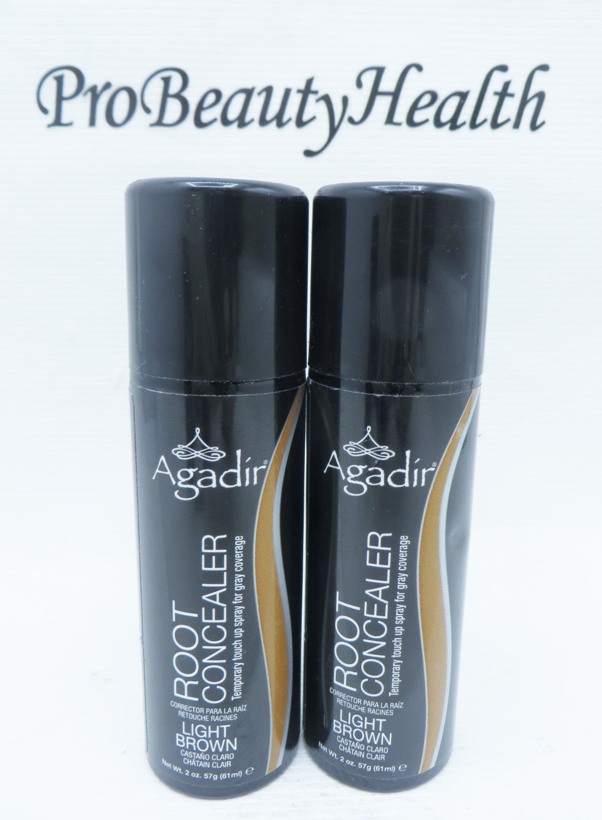 Agadir Root Concealer Temporary Hair Spray - Light Brown, 2 Oz, 2 Bottles
