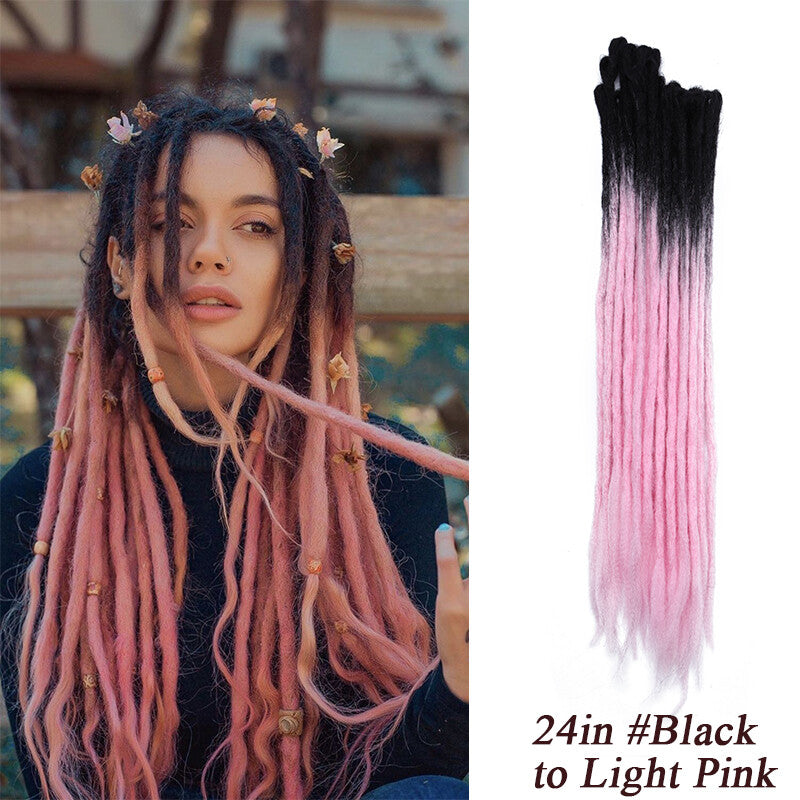Ombre Dreads Locs Crochet Dreadlock Extensions Faux Long Natural Look