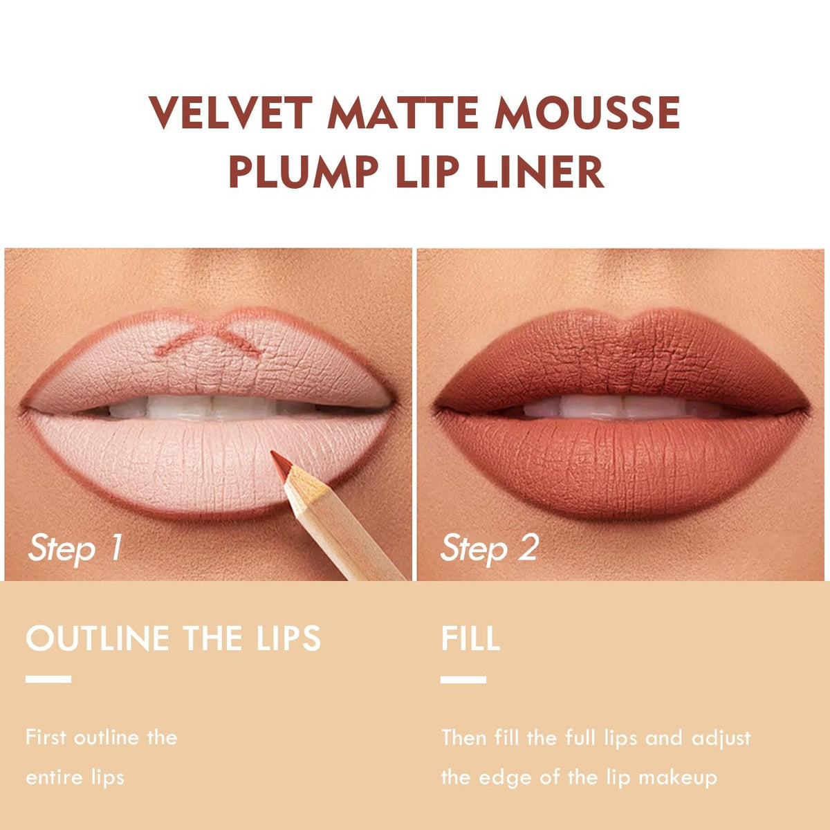 Lip Liner Set 12 Colors - Matte Waterproof Cruelty-Free Makeup Kit
