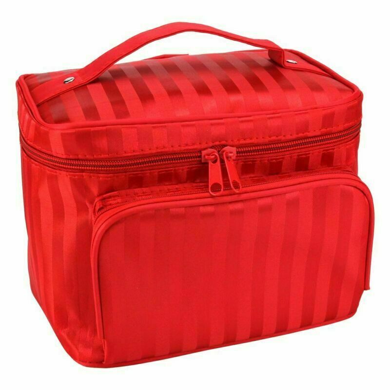 Large Cosmetic Bag Organizer Travel Kit Makeup Storage with Handle