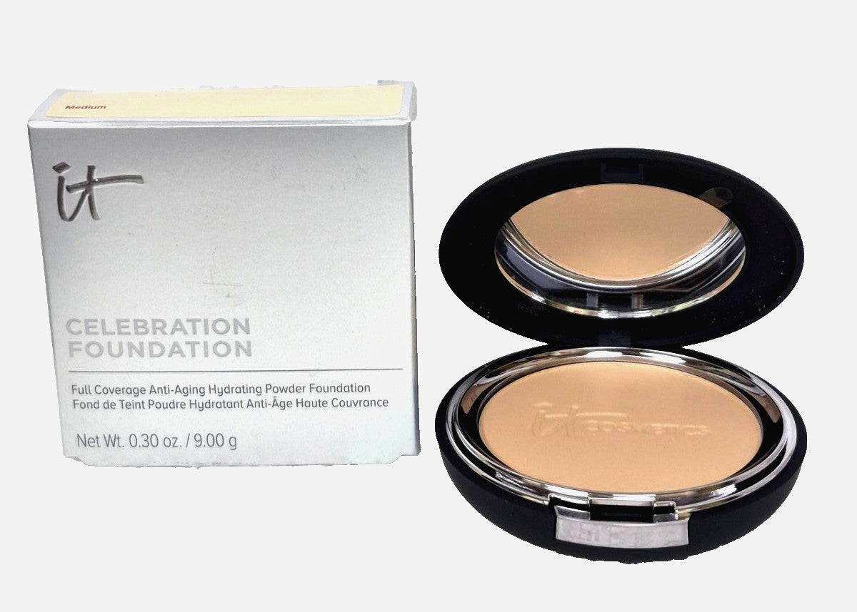 Full Coverage Hydrating Powder Foundation Medium 0.30oz for Flawless Skin