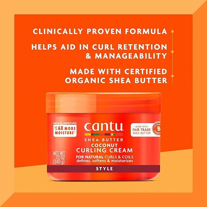 Cantu Coconut Curling Cream with Shea Butter for Natural Hair - 12 oz