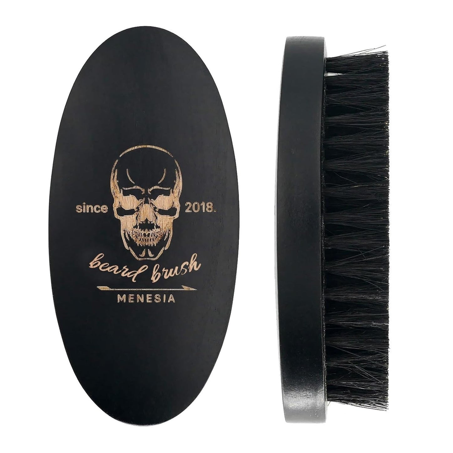 Black Boar Bristle Beard Brush for Medium to Thick Beards - Stylish Grooming Tool