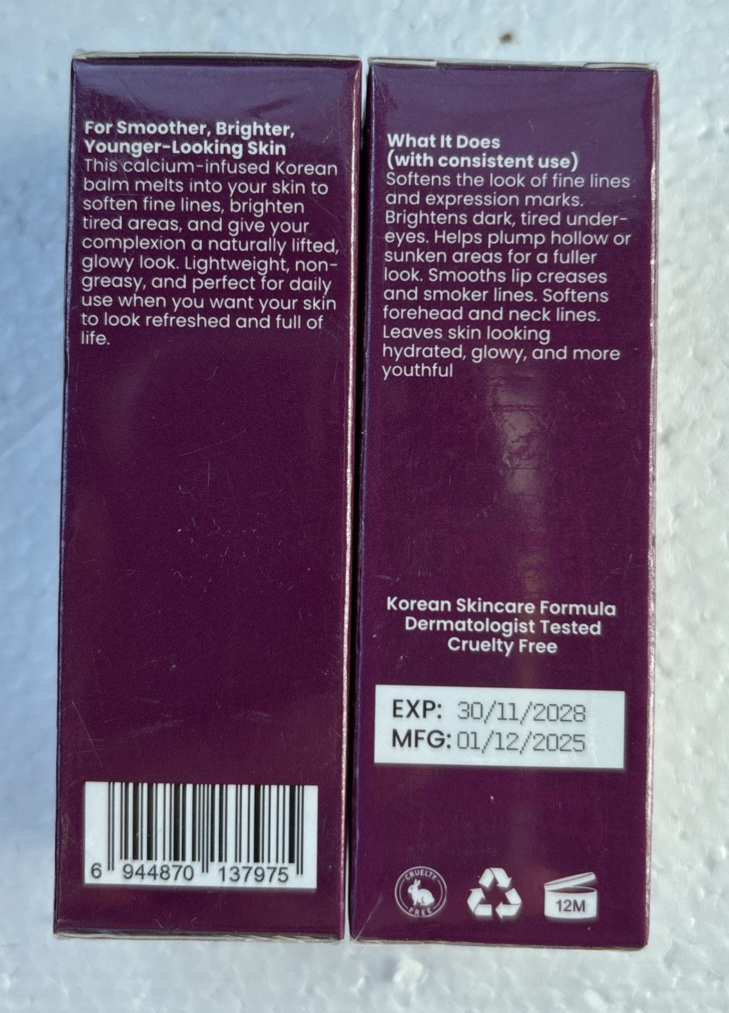Her+ Calcium Multi-Purpose Balm Stick for Wrinkles - 2 Pack, K-Beauty