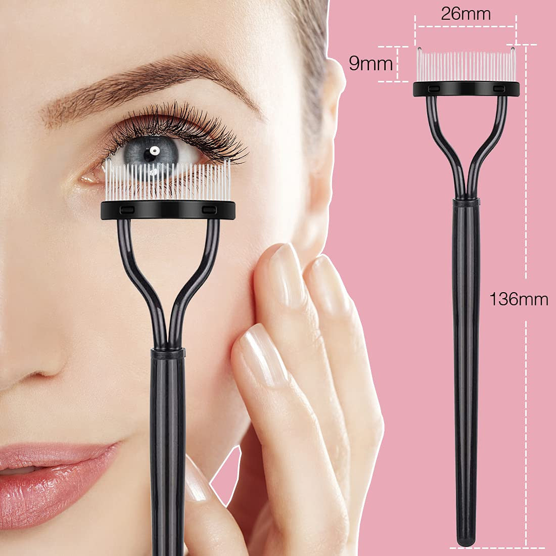 Stainless Steel Eyelash Comb Set for Perfect Lash Separation - 2 Pieces