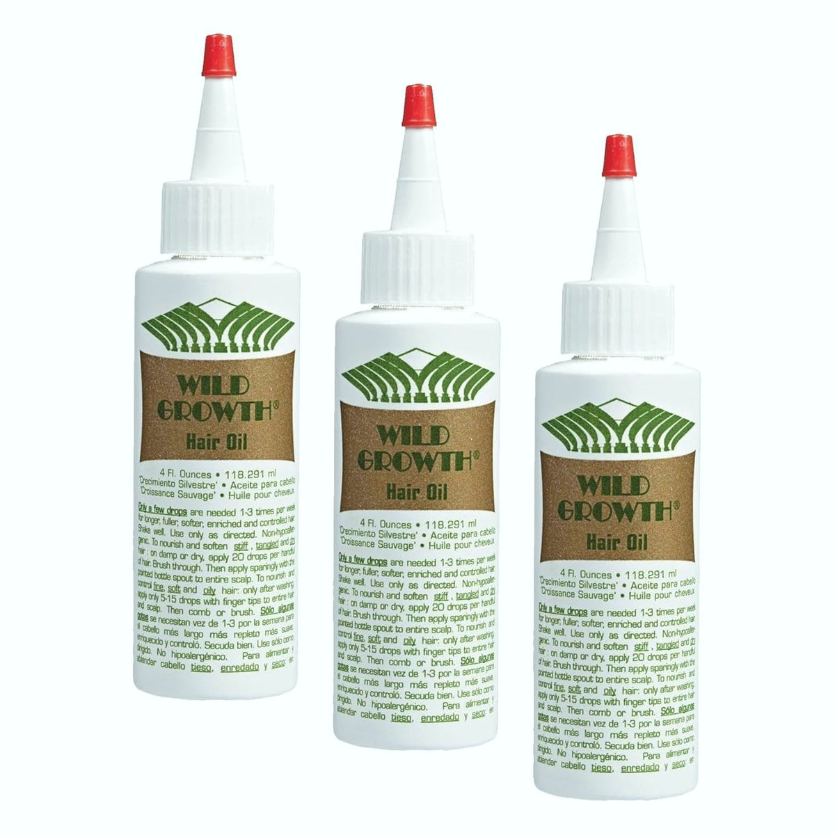 Wild Growth Hair Oil 4 oz Pack of 3 | Promotes Thickening & Growth