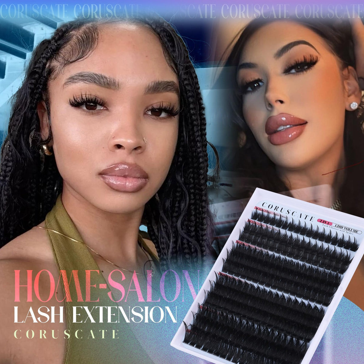 False Eyelash Clusters Spiky Wispy Mink Volume for Dramatic Eye Look