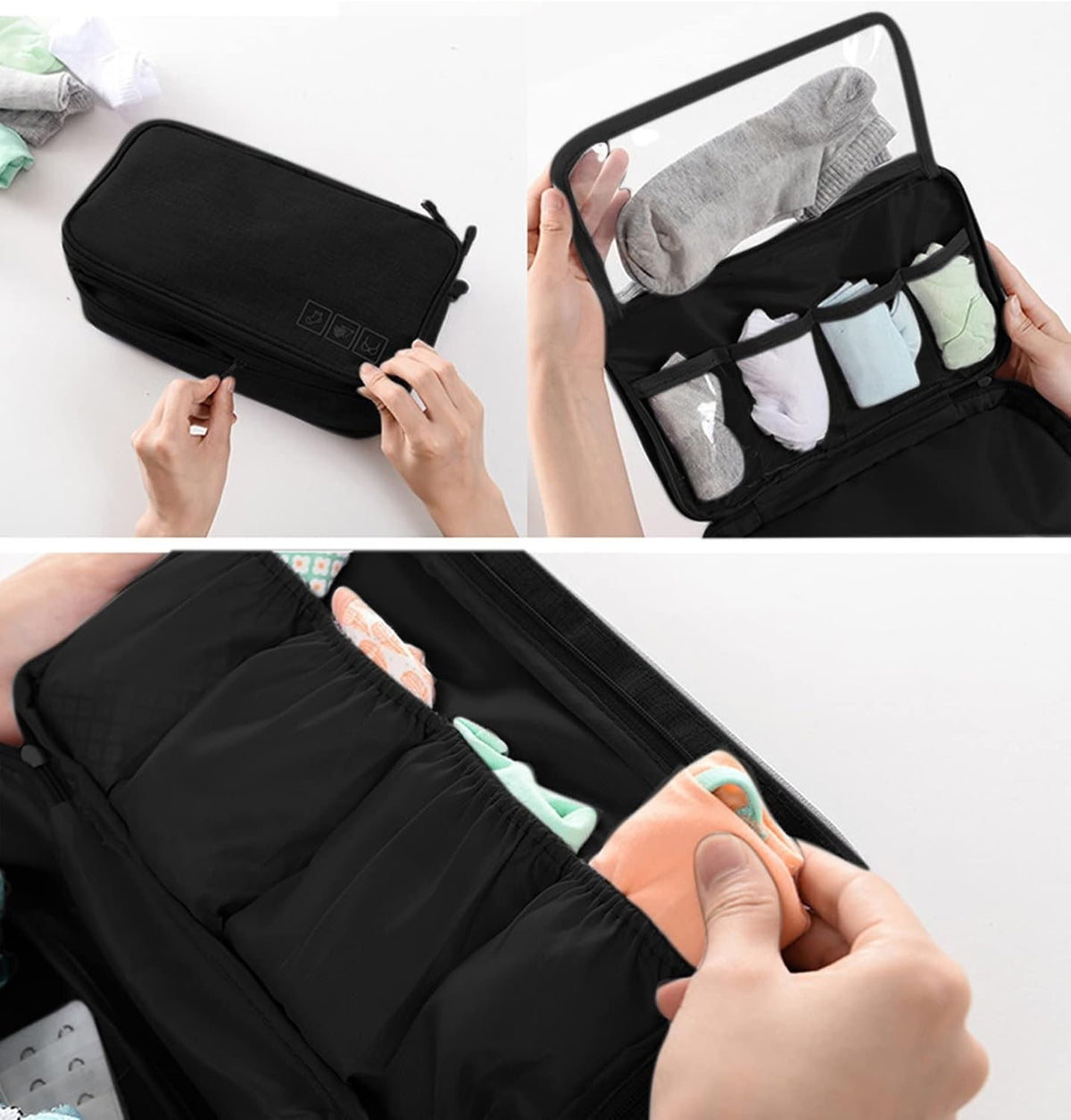Portable Underwear Bra Storage Bag - Waterproof Travel Organizer, Multi-Layer