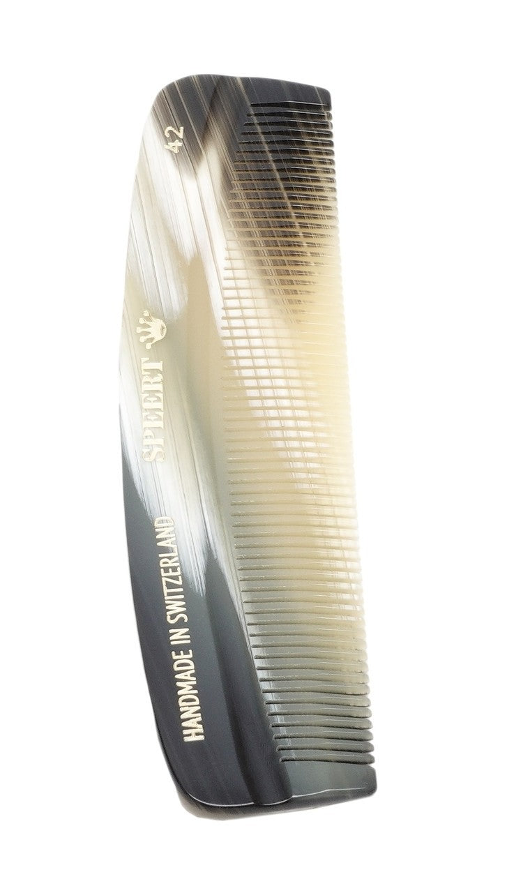 European Cellulose Acetate Hair Comb for Women and Men - Tortoise & Grey Horn Marble