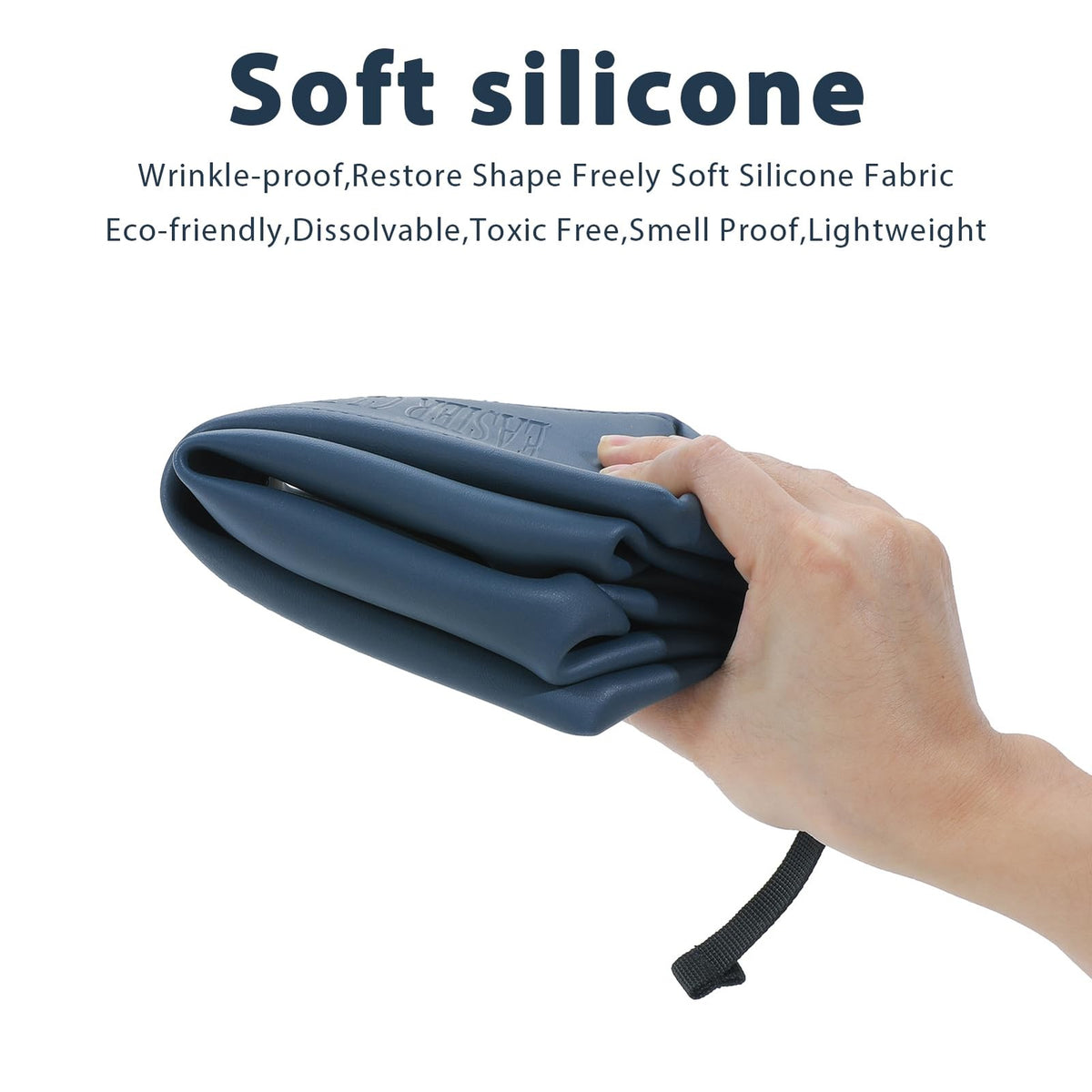 Large Silicone Toiletry Bag 4.5L 6x9.84in Waterproof Leakproof Navy Blue
