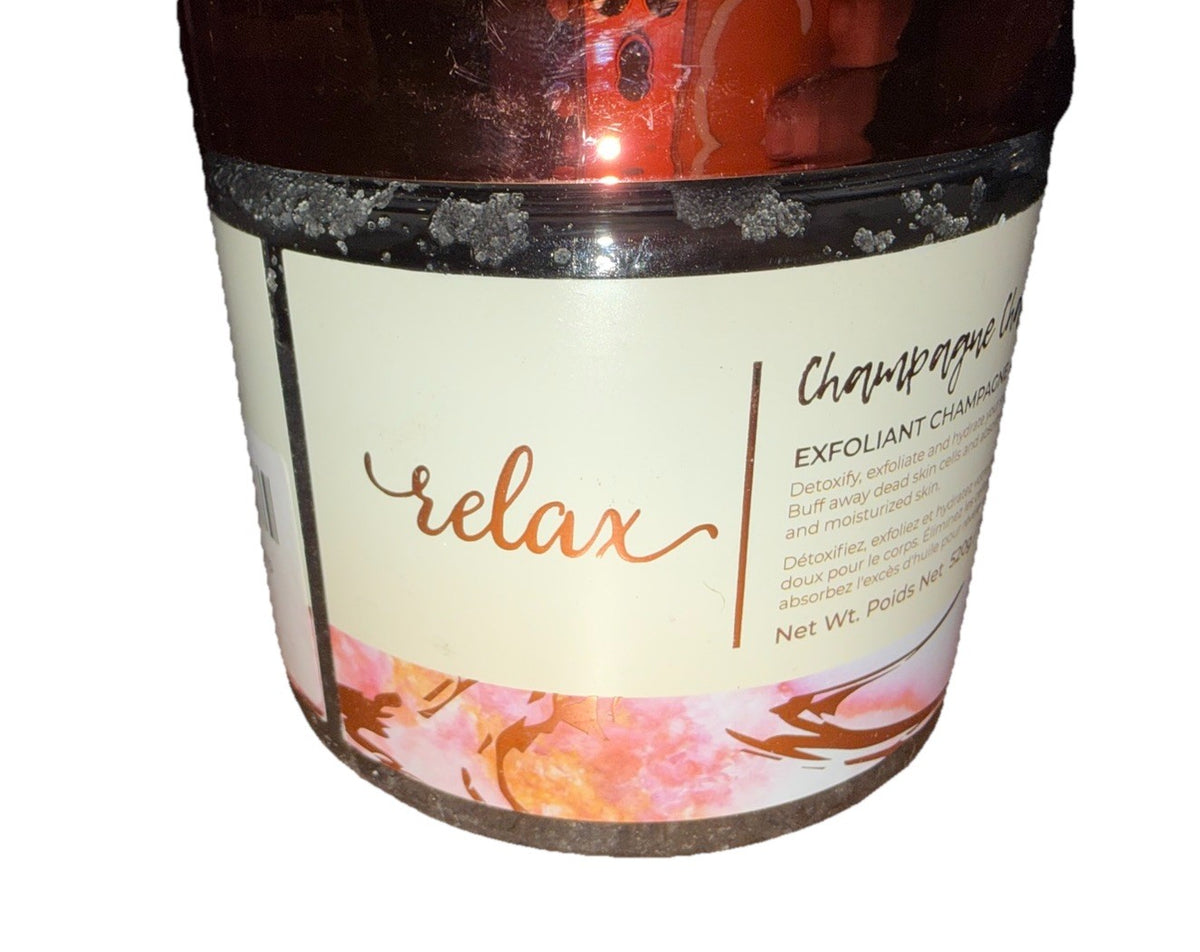 Manna Kadar Relax Champagne Charcoal Scrub New Sealed 18.34 oz