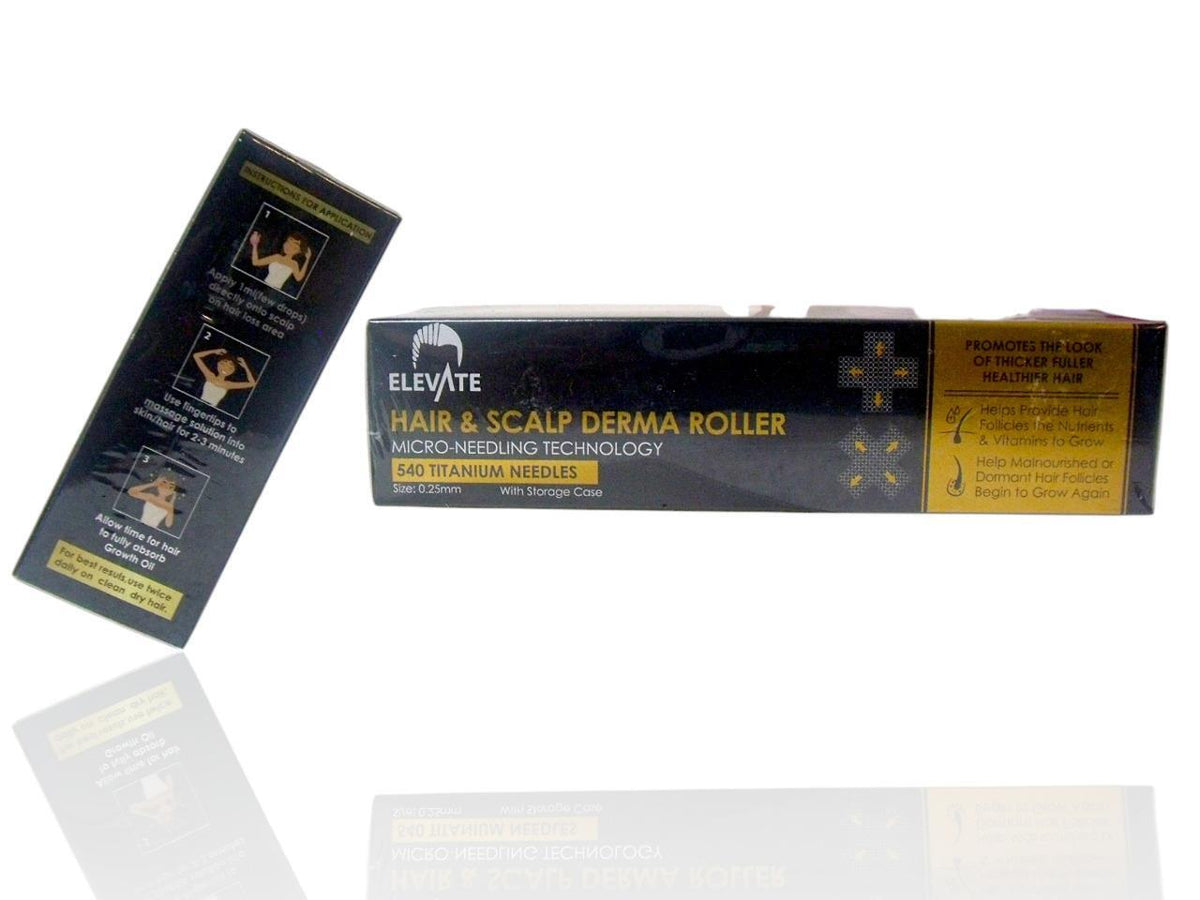 Hair Growth Oil & Derma Roller Kit - 1oz Biotin with Microneedles