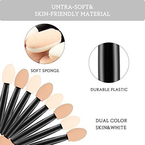 Disposable Eyeshadow Applicators 50 Pack Foam Makeup Brushes Dual Sided
