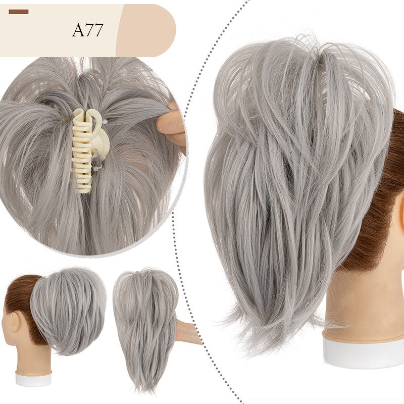 Messy Bun Scrunchie Hair Ponytail Claw Clip Updo Extensions - Thick Ombre Style