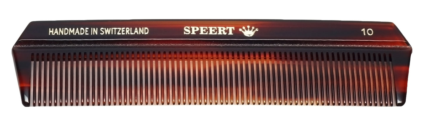 Handmade Swiss European Cellulose Acetate Comb 5.1 Inch Havana Tortoise Brown