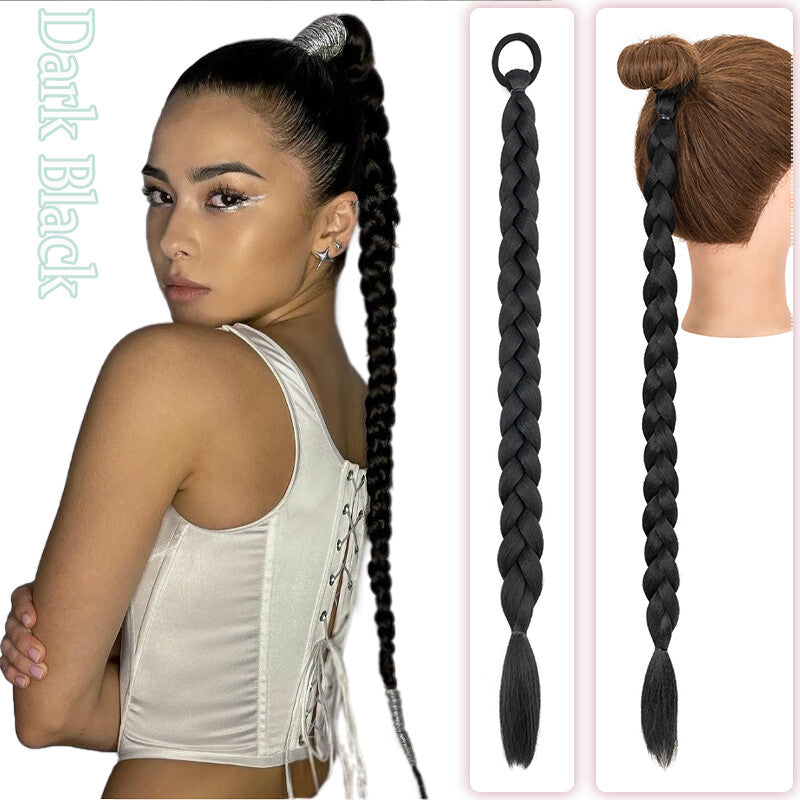 34-Inch Thick Braiding Hair Extensions for Ponytail Wraps - Multiple Colors