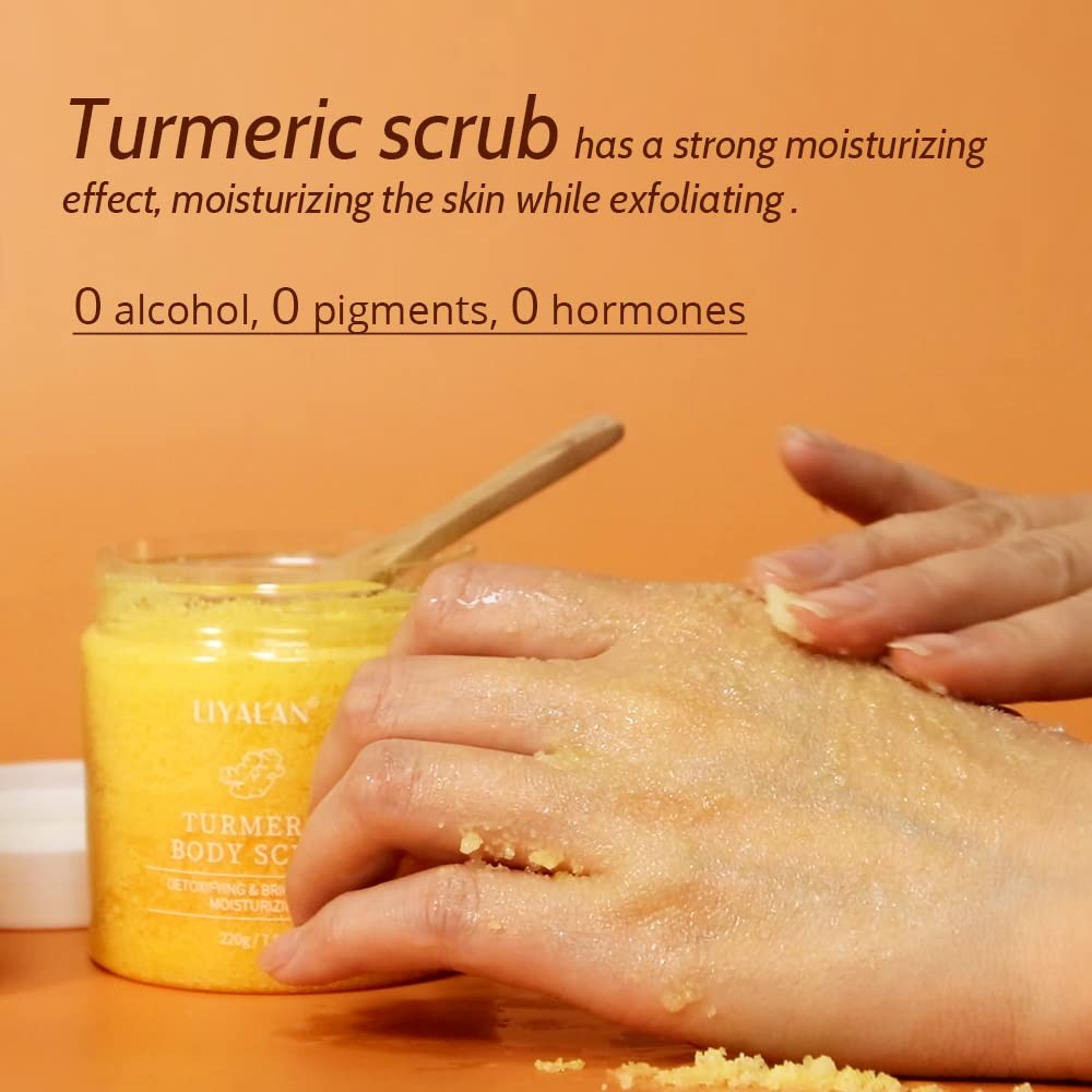 Turmeric Body Scrub with Shea Butter & Sea Salt - Nourishing Exfoliant for Dark Areas