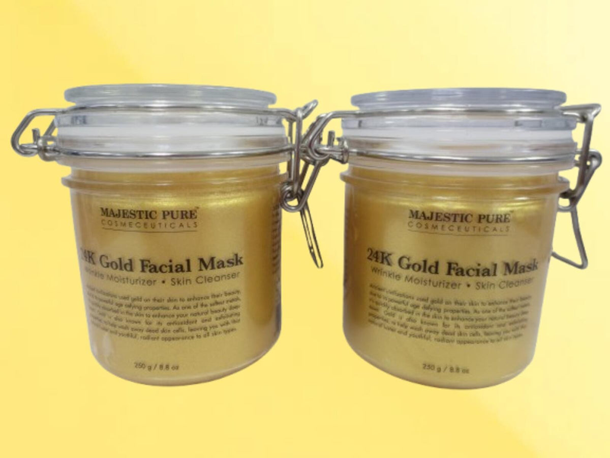 24K Gold Facial Mask - Wrinkle & Moisturizer (2-Pack, 8.8 oz)