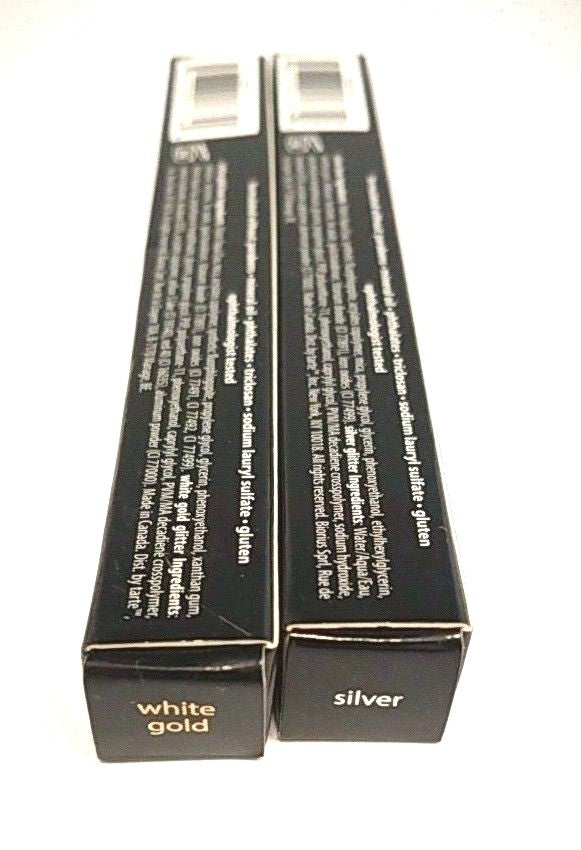 Glitter Eyeliner Set with Eye Jewels - White Gold & Silver, 0.14 oz Each