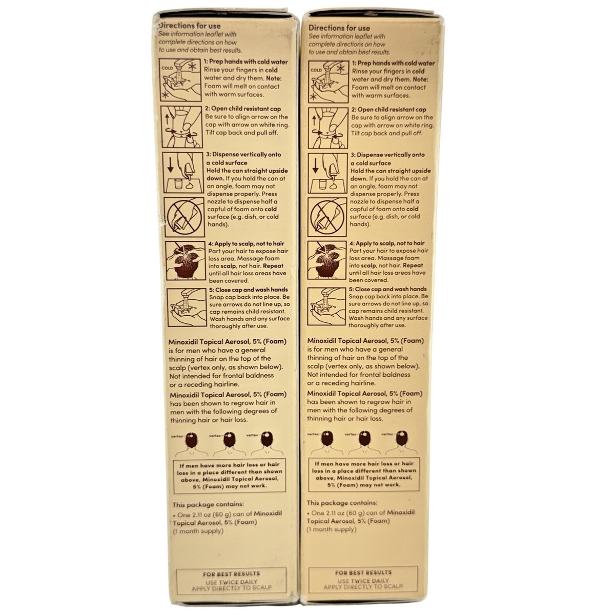 Hair Regrowth Treatment for Men Foam 2.11 oz - 2 Pack