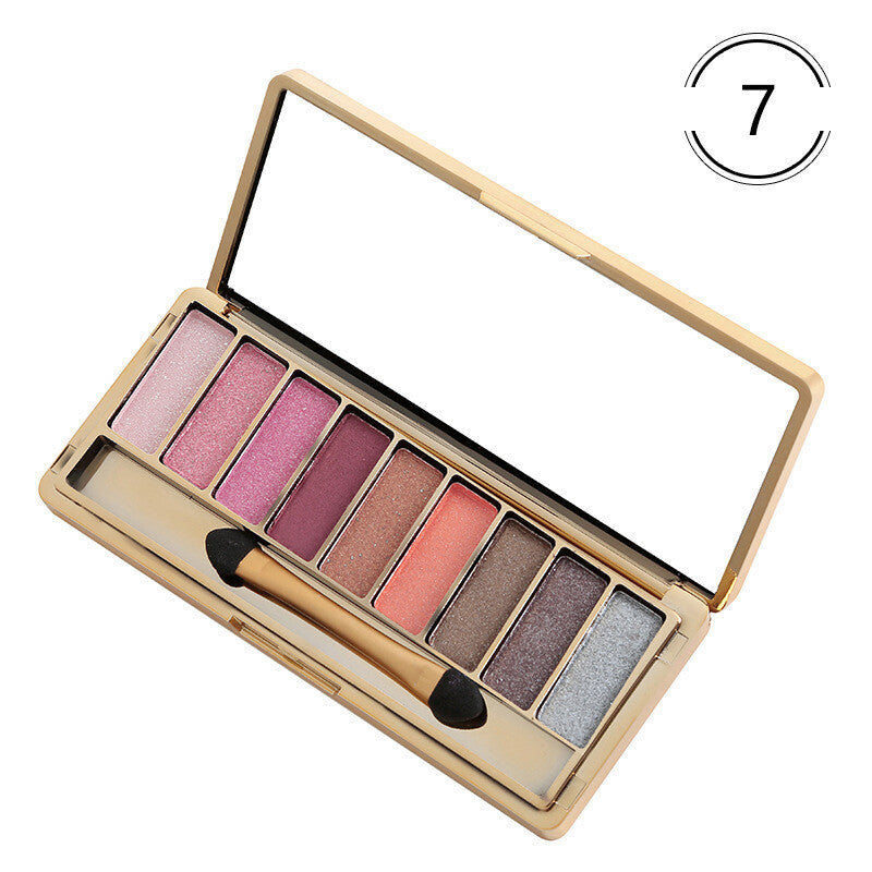 9 Colors Glitter Eyeshadow Palette with Makeup Brush Set - Vibrant & Long-Lasting