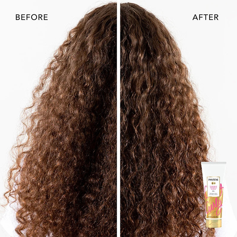 Pantene Flexible Wave Gel for Curly Hair - Touchable, Non-Sticky, 6.8 oz, 6 Pack