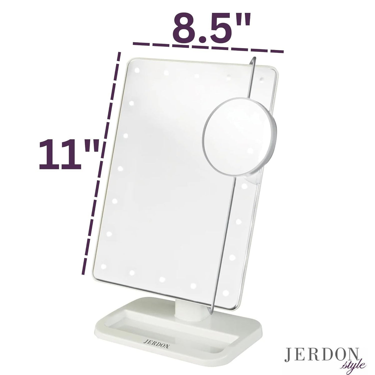 Lighted Tabletop Mirror with 10X Magnification for Makeup & Grooming