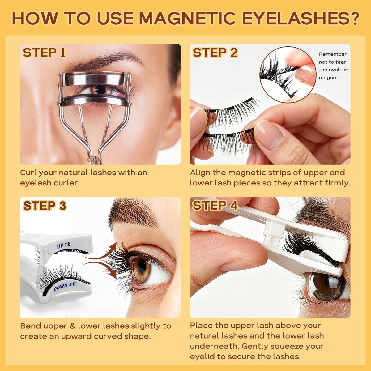 Magnetic Reusable Lash Kit – Natural Glam Eye Makeup Set with Eyelash Tools