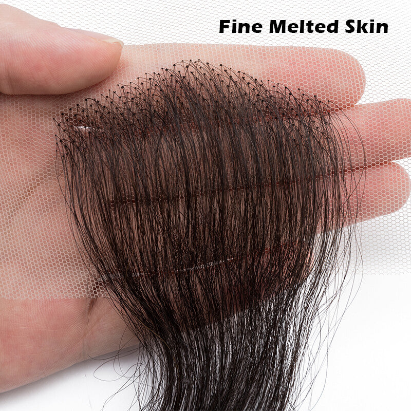 Men's Hair Patch Toupee - 100% Remy Human Hair & PU Base for Bald Spot Cover