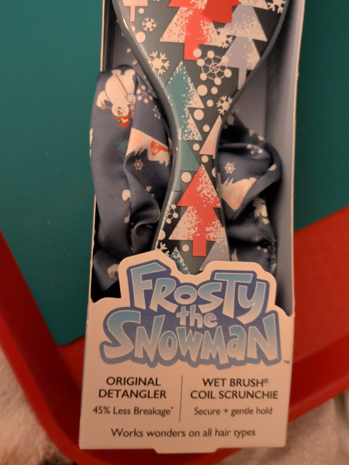 Frosty Snowman Detangler Hair Brush - Christmas Hair Care Gift, 8 Inch