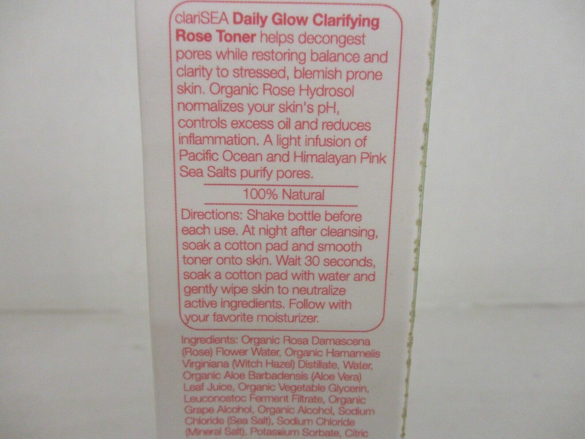 Clarisea Sea Salt Solutions Daily Glow Clarifying Rose Toner 4.5 oz