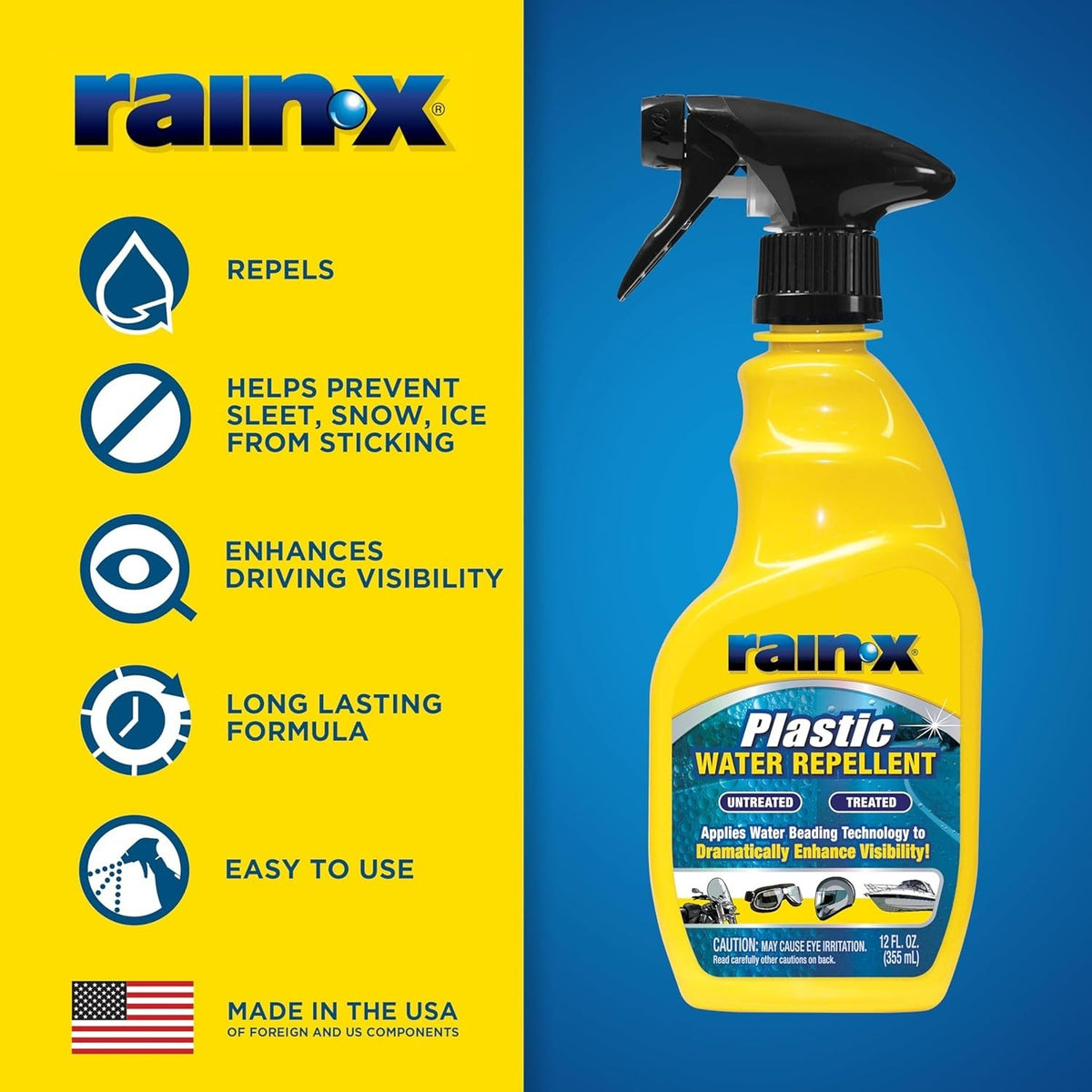 Water-Repellent Plastic Treatment for Motorcycle & Marine Windshields - 12 fl oz