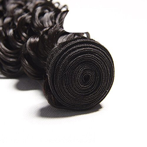 Brazilian Virgin Human Hair Extensions Jerry Curl Bundle - Black #1B