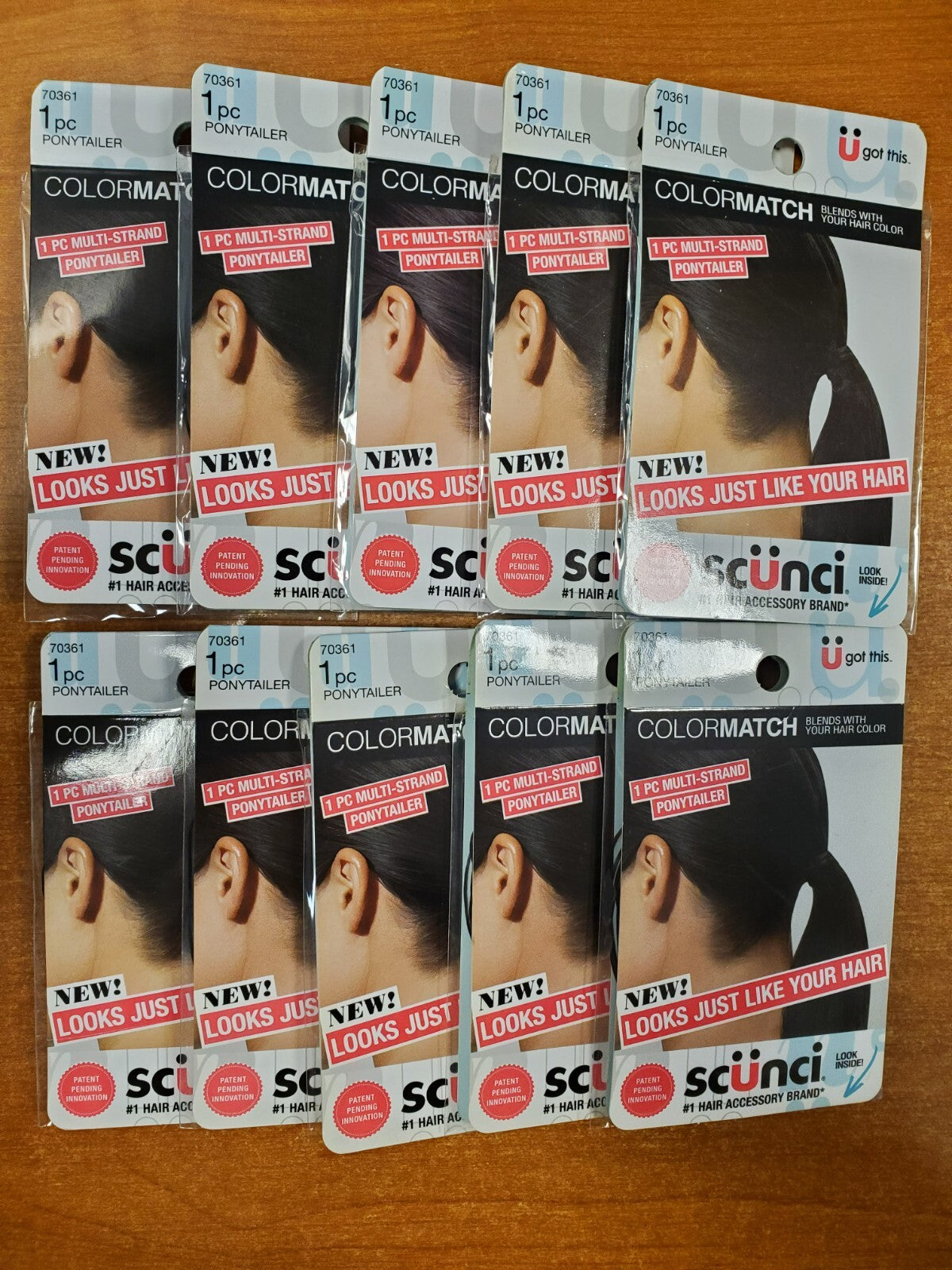 Scunci Color Match Multi Strand Ponytailer *BLACK* *CHOOSE QUANTITY