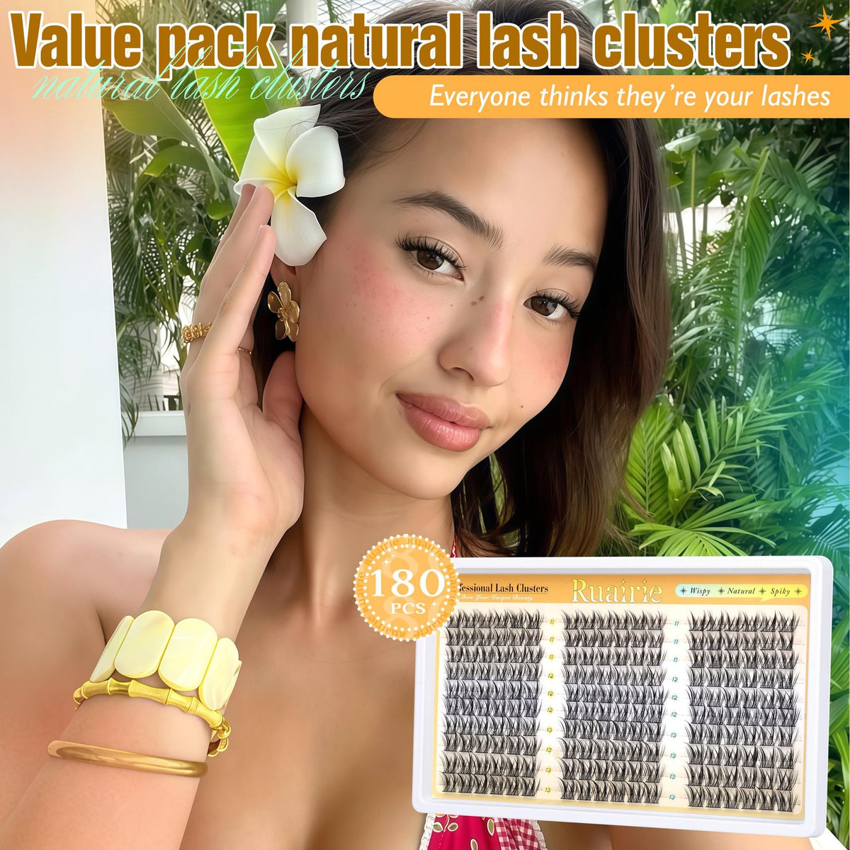 Natural Eyelash Clusters Kit - Wispy Black Lash Extensions for Eyelash Enhancement