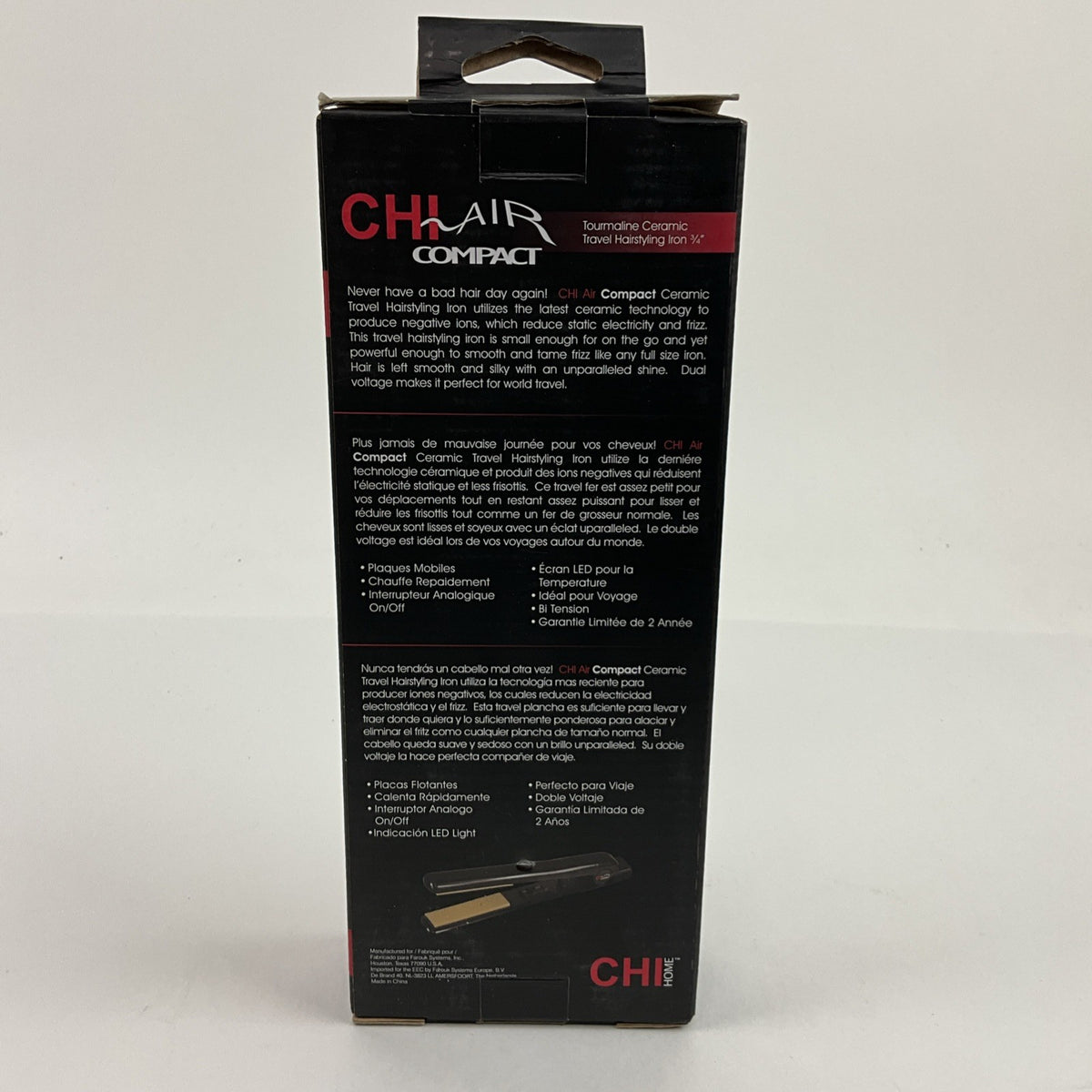 1" Ceramic Tourmaline Hairstyling Iron CA1010 – Onyx Black