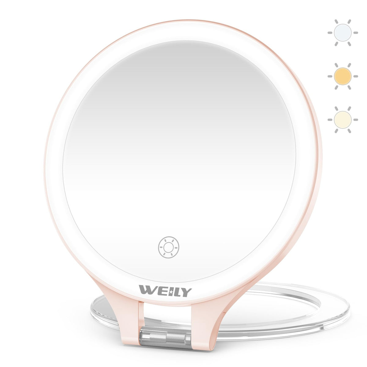 Rechargeable LED Travel Makeup Mirror 10X/1X Double-Sided with Light