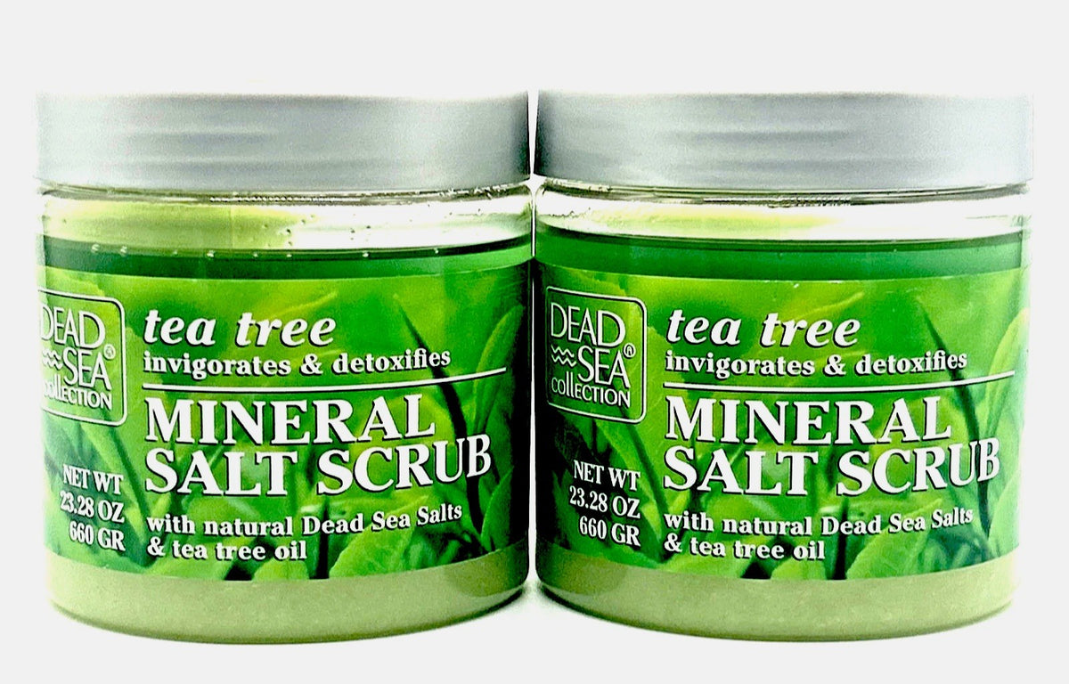 Dead Sea Collection Tea Tree Exfoliating Mineral Salt Scrub, 2-Pack