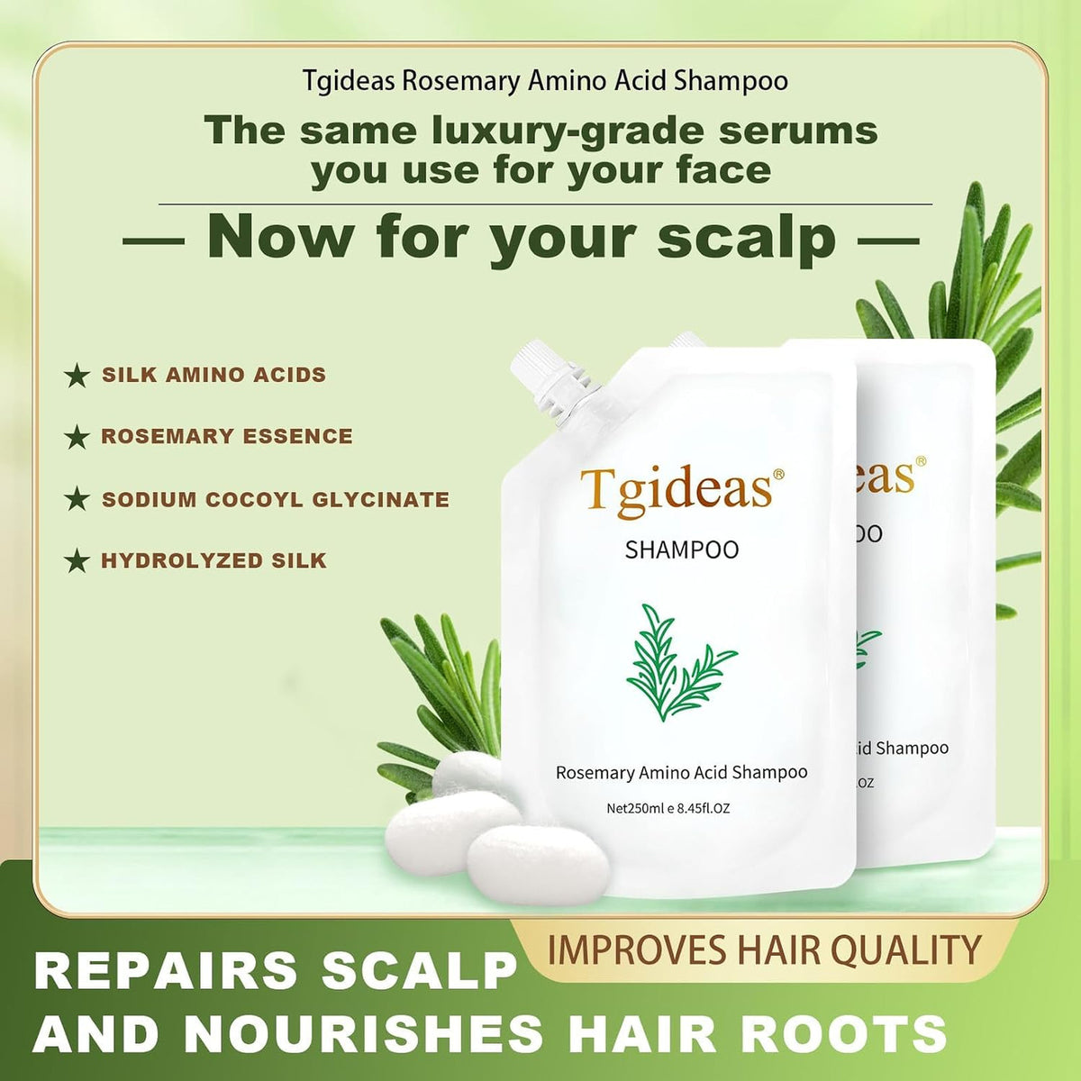 Rosemary Biotin Shampoo Volumizing Hair Growth for Women Men 8oz