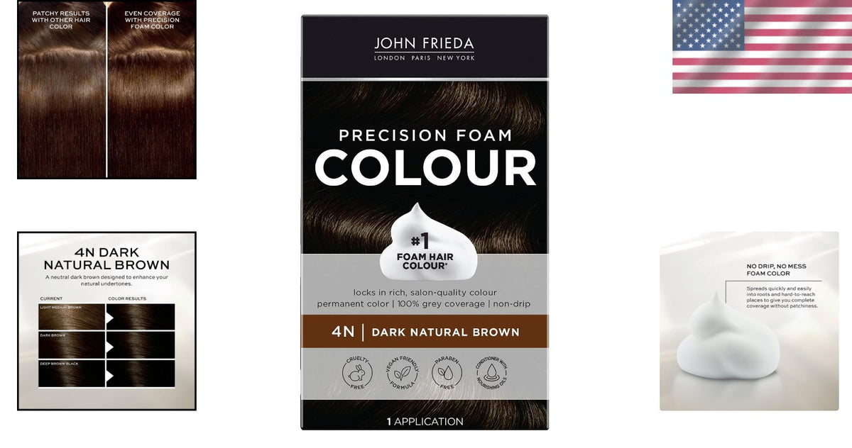 Foam Hair Color Dark Natural Brown 4N with Conditioner