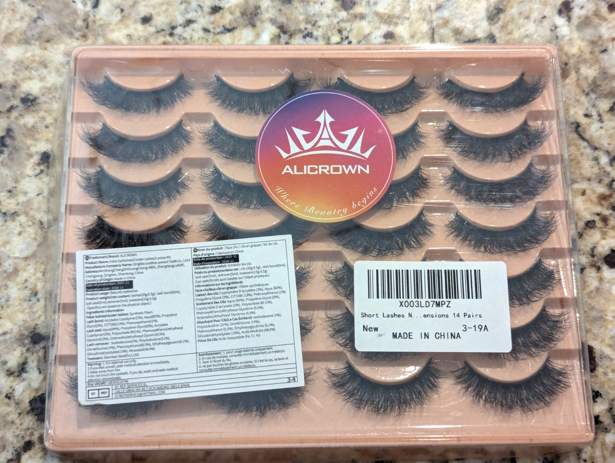 False Eyelashes Short Extension 14 Pairs - Natural Look & Volume
