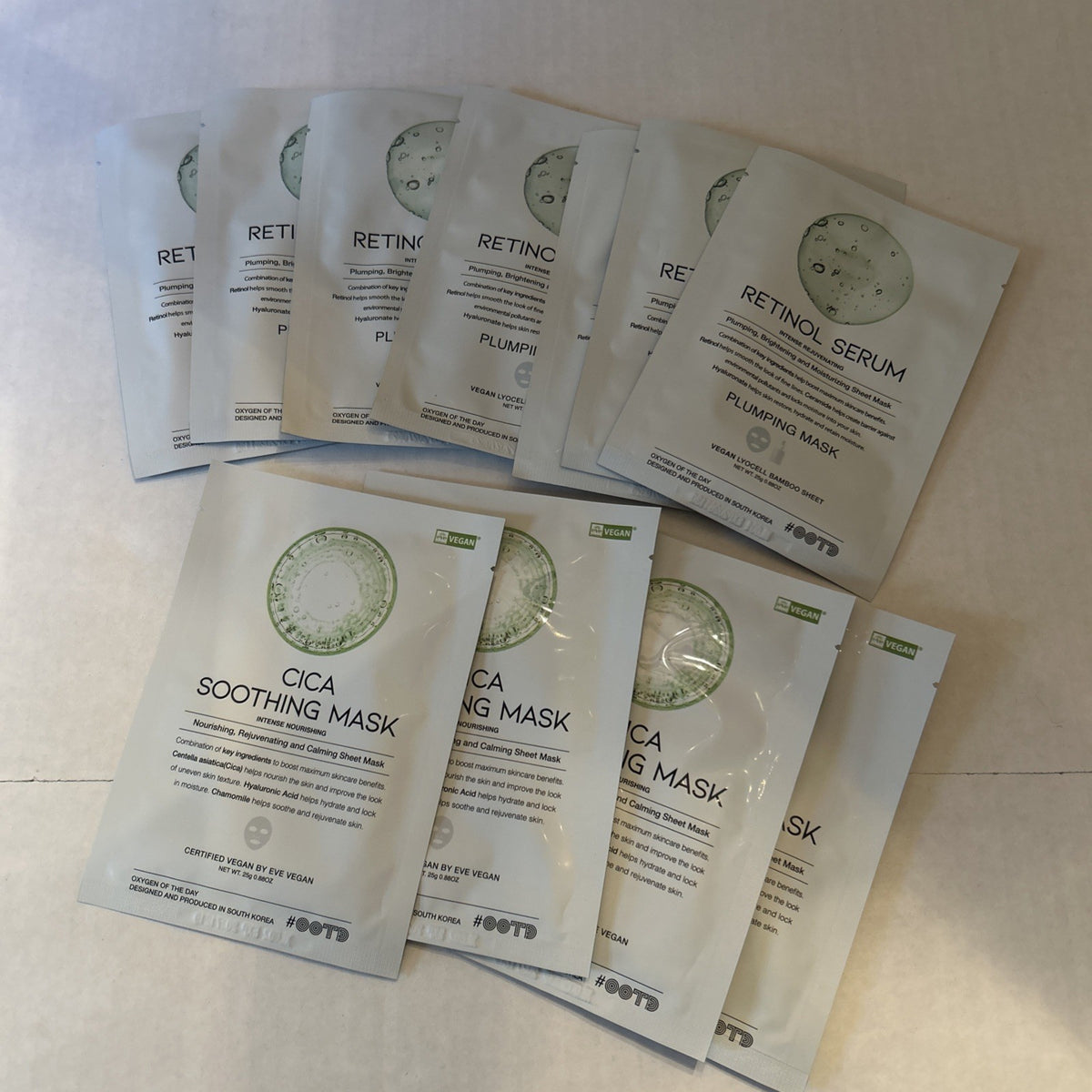 Retinol & Cica Soothing Face Masks - 11 Pack