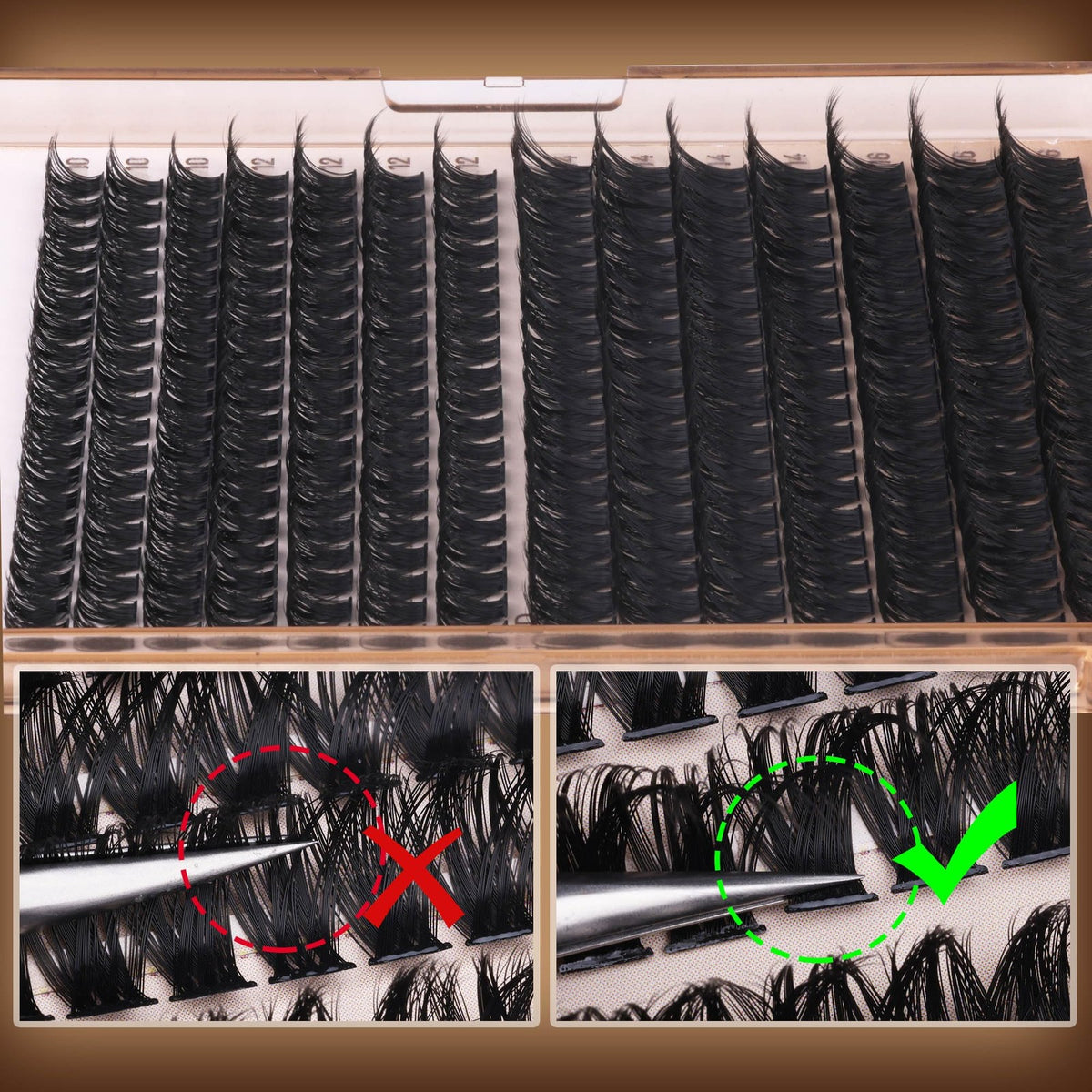 Volume Lash Clusters Kit DIY 300 Pieces Eyelash Extensions for Eyelash Extensions