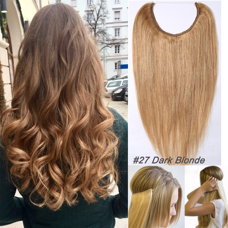 Remy Human Hair Extensions Headband Weft - Invisible Wire In Hairpiece