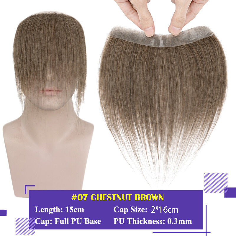 Human Hair Toupee for Men Receding Hairline - Skin PU Base & Natural Look