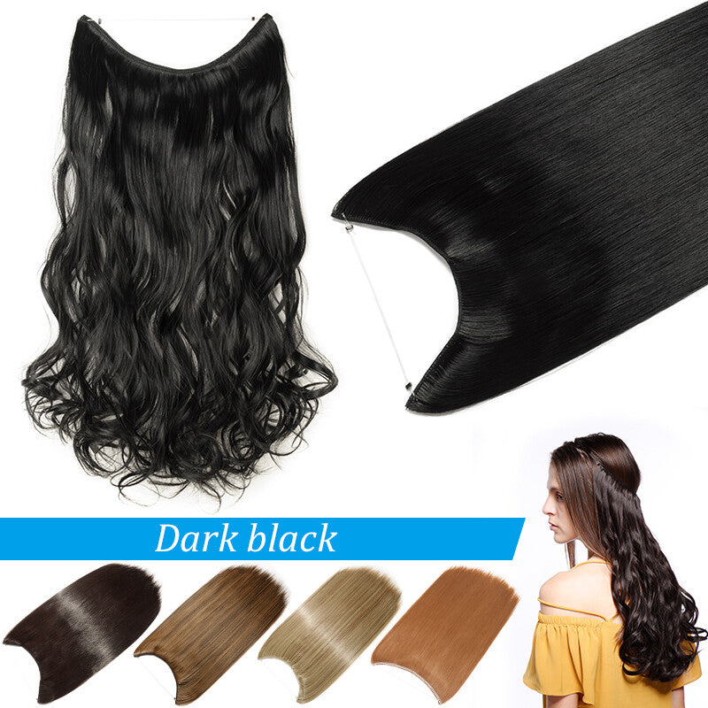 Invisible Wire Hair Extension Headband - Adjustable Wavy 20 Inches