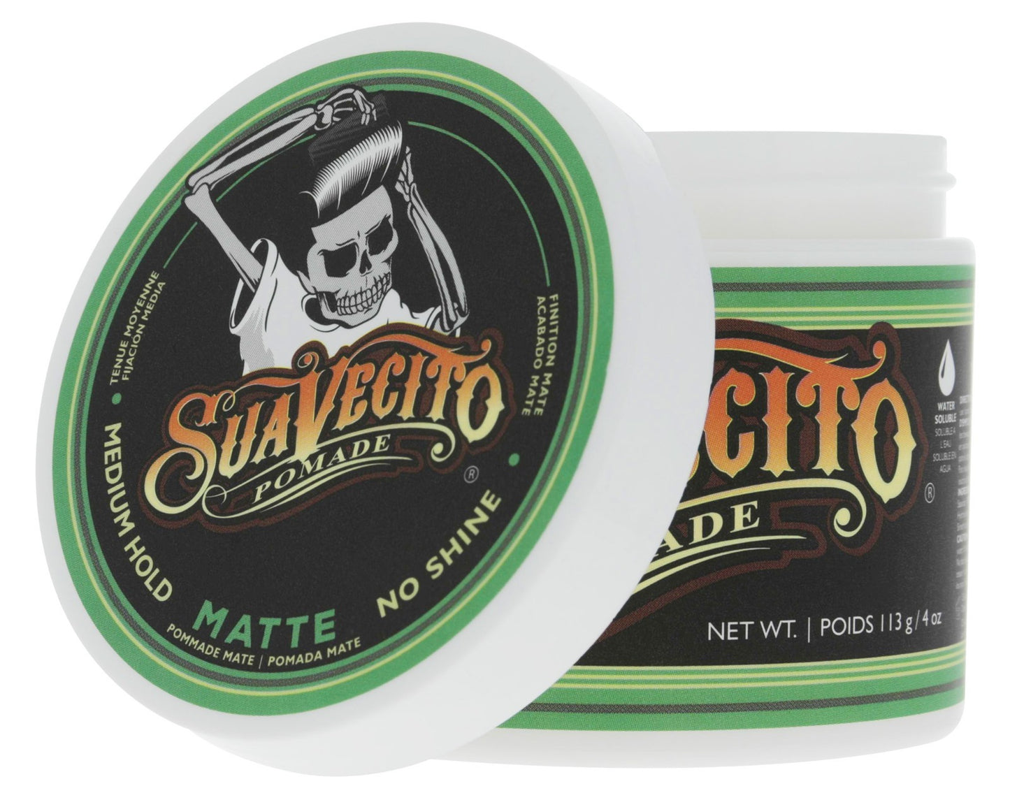 Suavecito Matte Hair Pomade 5-Pack 4 oz Cans - Strong Hold & Natural Finish