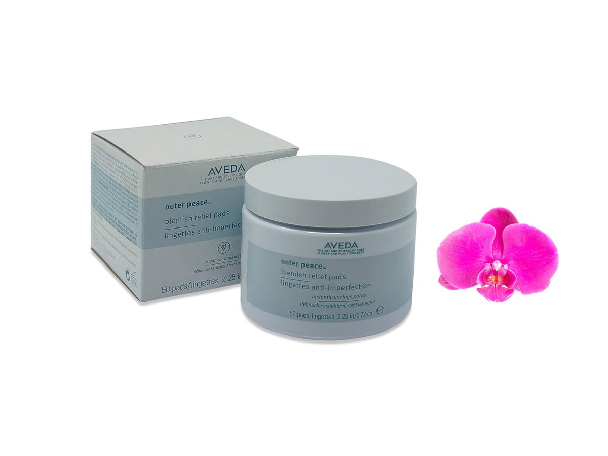 Aveda Outer Peace Acne Relief Pads - Clear Pores & Reduce Blackheads, 50 Count