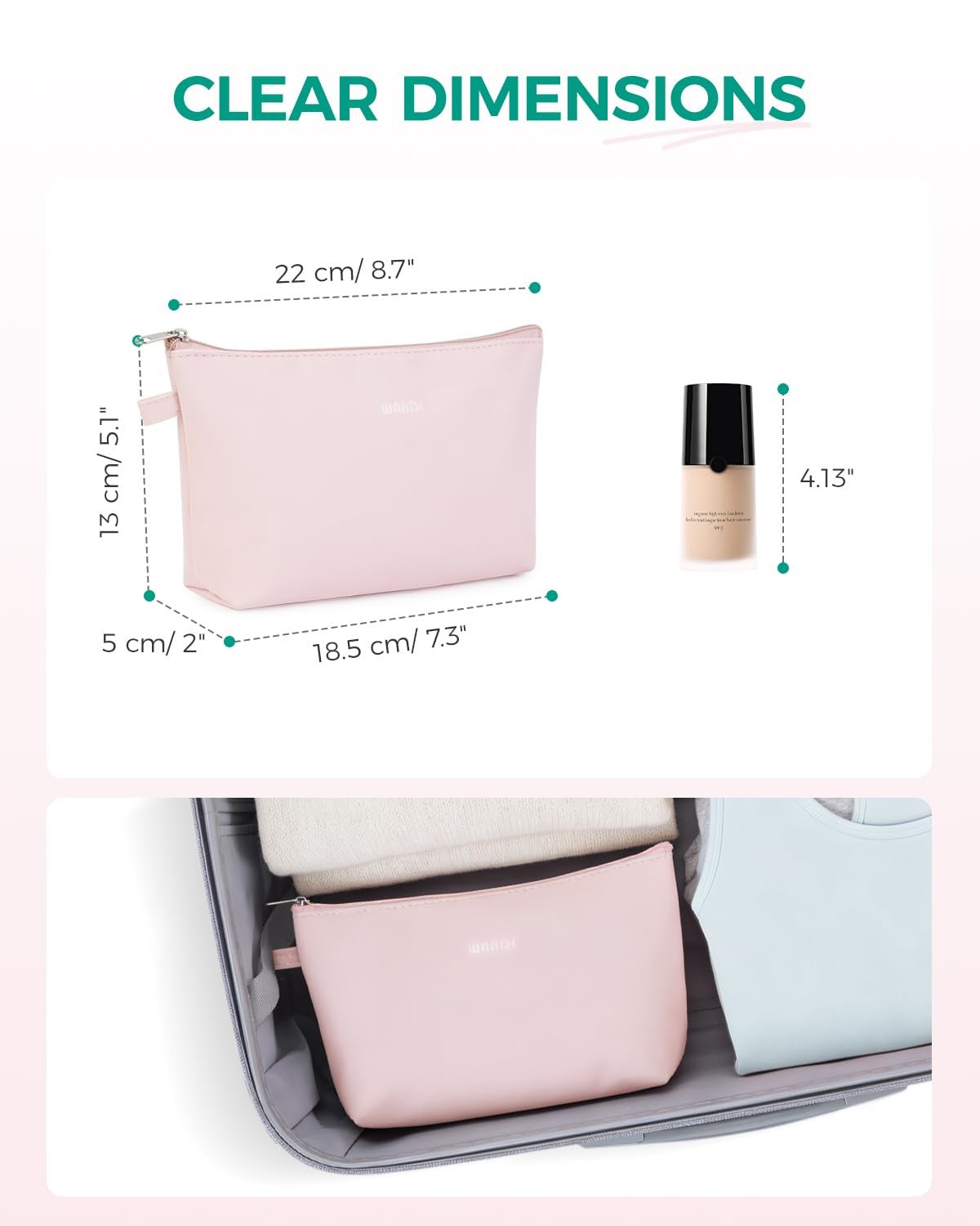 Waterproof Mini Makeup Bag Organizer for Women - Travel Cosmetic Pouch