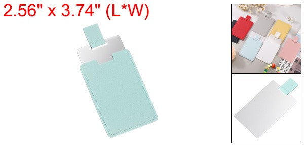Mini Travel Pocket Mirror Stainless Steel Light Blue Compact Makeup Mirror